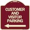 Signmission Customer and Visitor Parking W/ Left Arrow Heavy-Gauge Aluminum Sign, 18" x 18", BU-1818-24216 A-DES-BU-1818-24216 - alternate 1